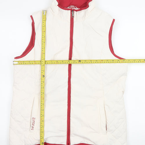 Seasalt Cornwall Womens Ivory Quilted 3-in-1 Padded Gilet Size 16