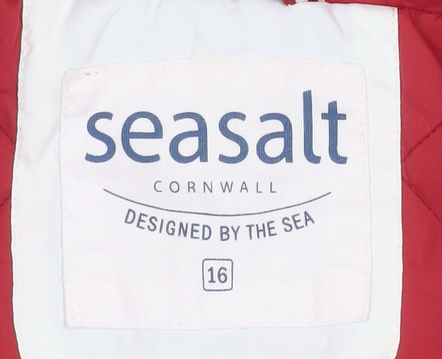 Seasalt Cornwall Womens Ivory Quilted 3-in-1 Padded Gilet Size 16