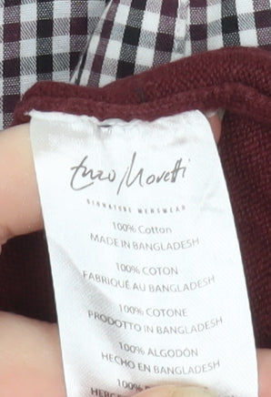 Enzo Moretti Men's Red XL Pullover V-Neck Cotton Sweatshirt