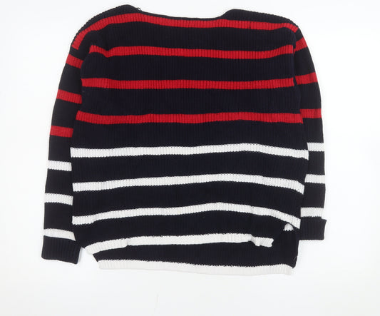 Marks and Spencer Women's Multicoloured Striped Cotton Jumper M