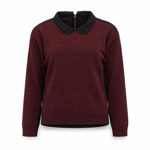 Warehouse Women Red Collared Long Sleeve Cotton Viscose Blouse UK 12