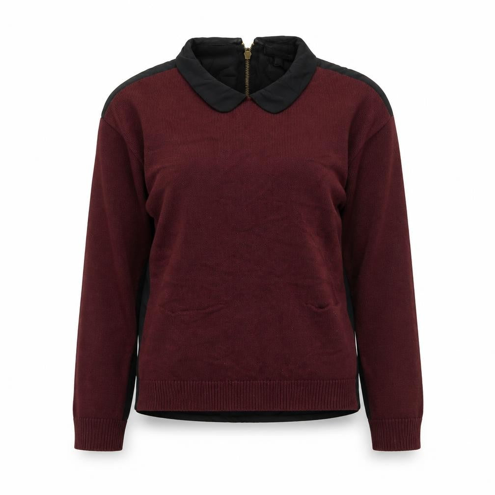 Warehouse Women Red Collared Long Sleeve Cotton Viscose Blouse UK 12