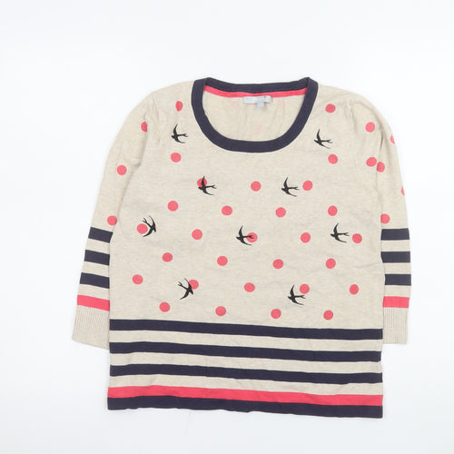 Marks and Spencer Per Una Women's Beige Polka Dot Top Size 12