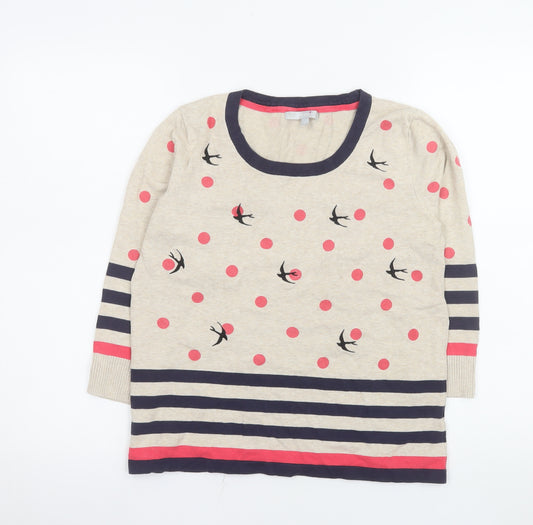 Marks and Spencer Per Una Women's Beige Polka Dot Top Size 12