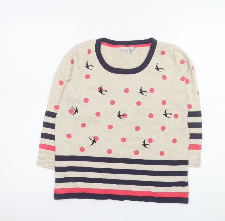 Marks and Spencer Per Una Women's Beige Polka Dot Top Size 12