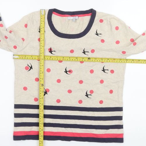 Marks and Spencer Per Una Women's Beige Polka Dot Top Size 12