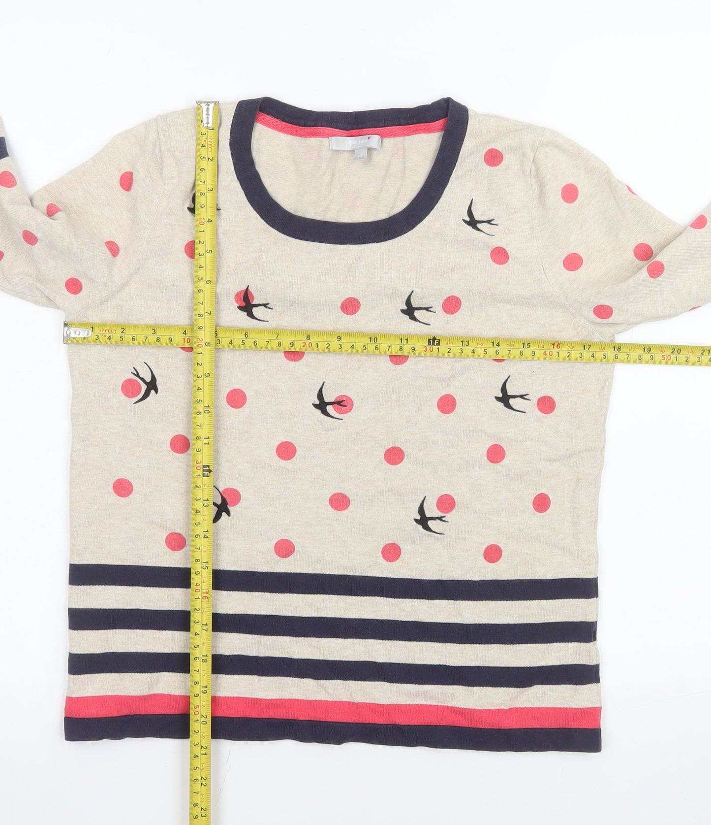 Marks and Spencer Per Una Women's Beige Polka Dot Top Size 12