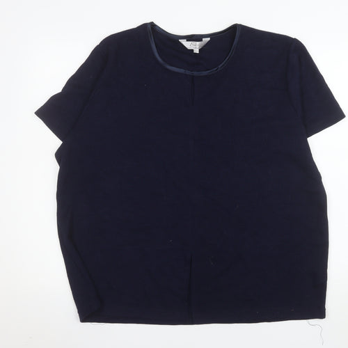 Emily Rose Women Blue Plus Size 22/24 Basic Short Sleeve T-Shirt