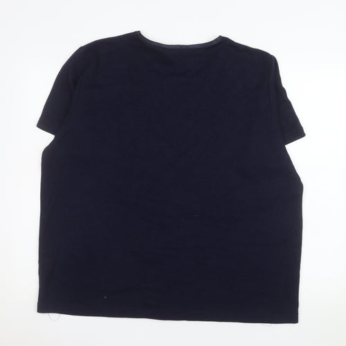 Emily Rose Women Blue Plus Size 22/24 Basic Short Sleeve T-Shirt