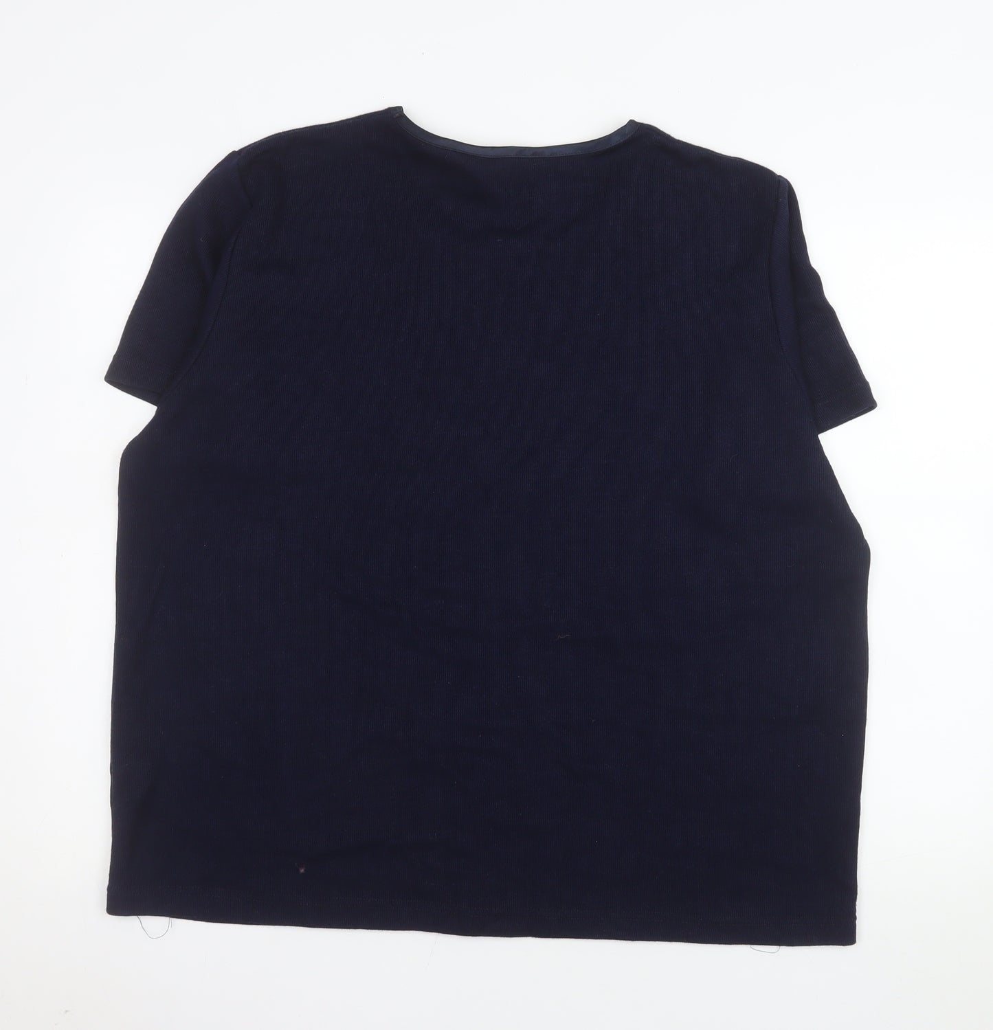 Emily Rose Women Blue Plus Size 22/24 Basic Short Sleeve T-Shirt