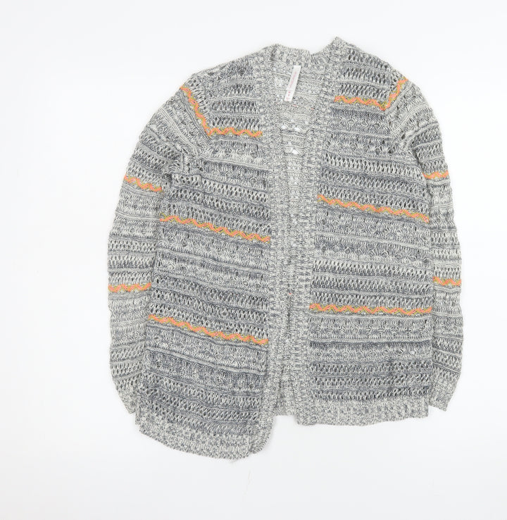 Xhilaration Women’s Grey Open Knit Boho Cardigan Size M