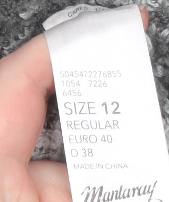 Mantaray Women’s Grey Fair Isle Fringe Cardigan Size 12 Regular