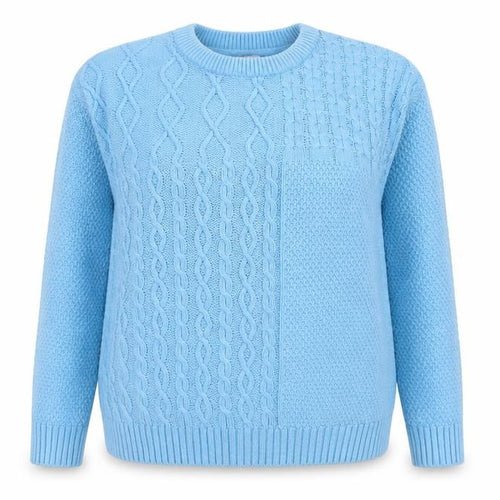 Mantaray Women Blue Cable-Knit Jumper Size 14 Cotton Blend