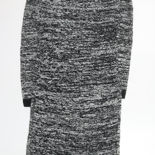 Threadbare Women’s Black Knit Collared Midi Shirt Dress Size 8