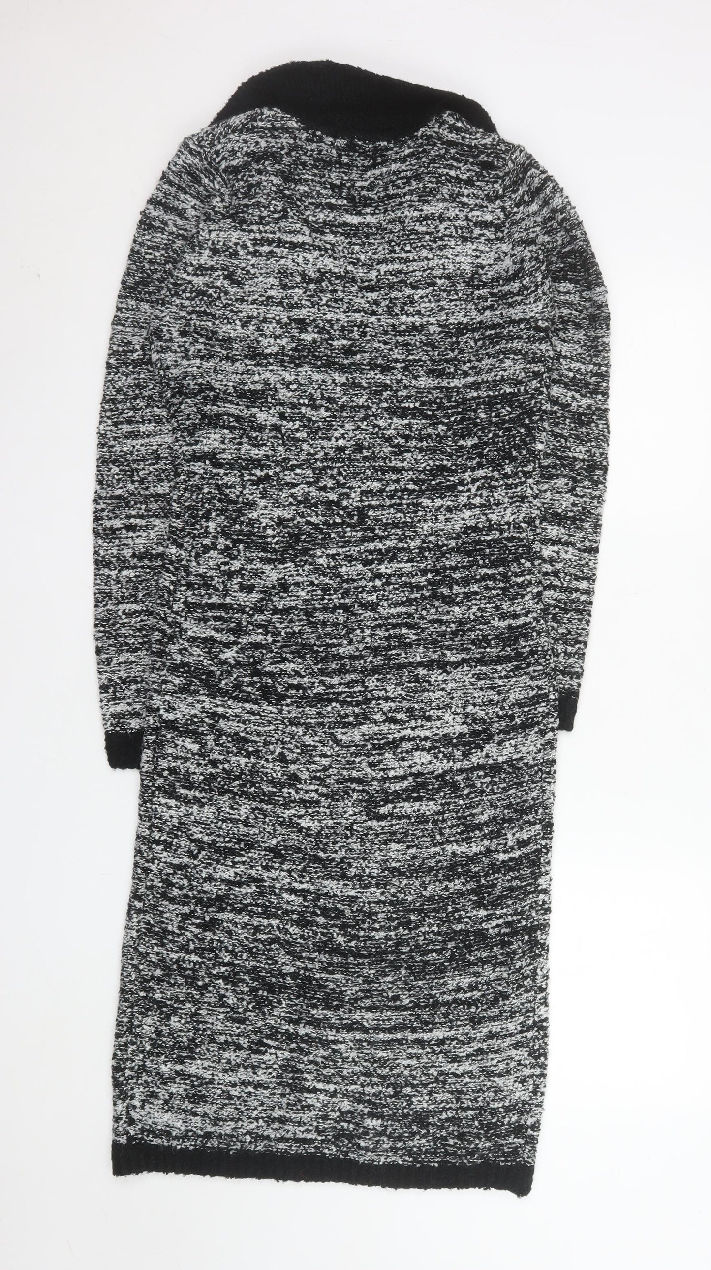 Threadbare Women’s Black Knit Collared Midi Shirt Dress Size 8