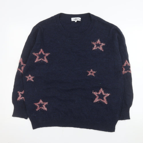 Isabella D. Women's Blue Star Knit Pullover Jumper Size 18 Plus