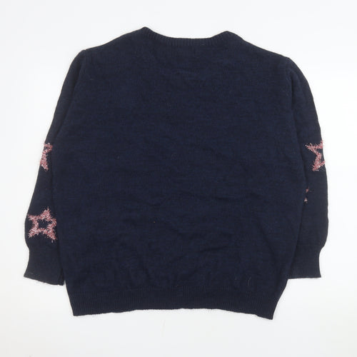 Isabella D. Women's Blue Star Knit Pullover Jumper Size 18 Plus