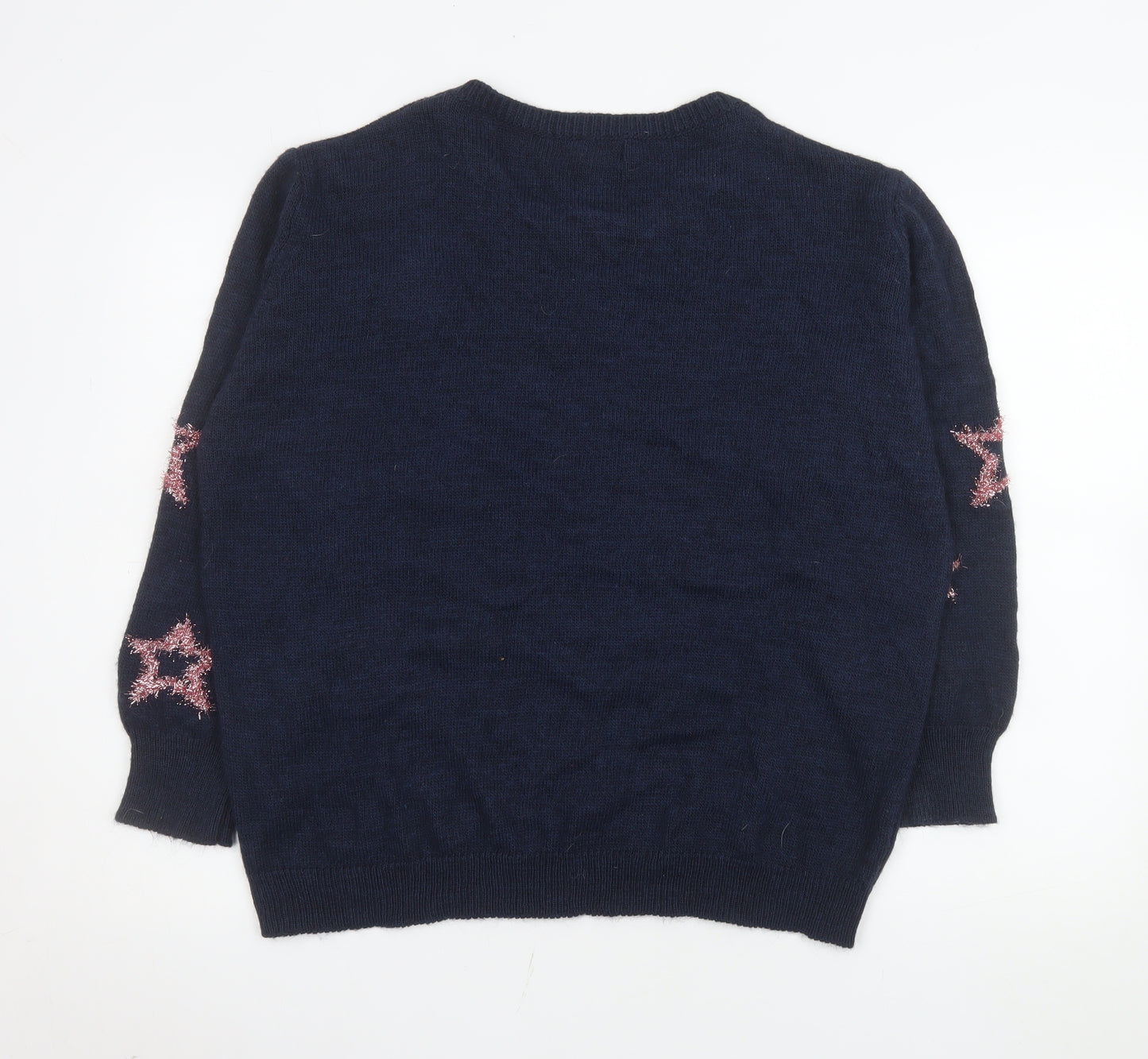 Isabella D. Women's Blue Star Knit Pullover Jumper Size 18 Plus