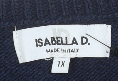 Isabella D. Women's Blue Star Knit Pullover Jumper Size 18 Plus