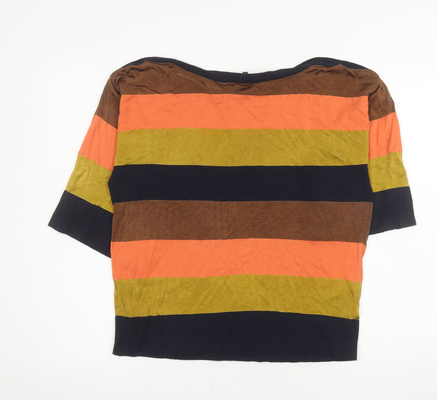 Jaeger Women’s Multicoloured Striped Knit T-Shirt Short Sleeve S