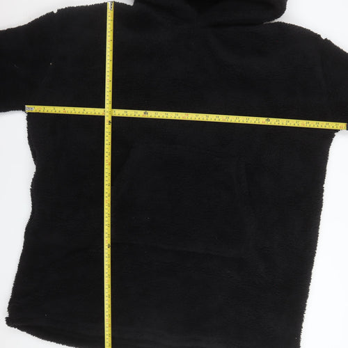 Huggable Hoodie Womens Black Fleece Oversized Hooded Robe One Size