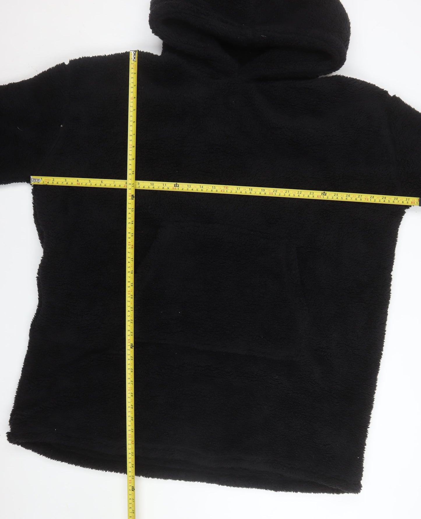 Huggable Hoodie Womens Black Fleece Oversized Hooded Robe One Size