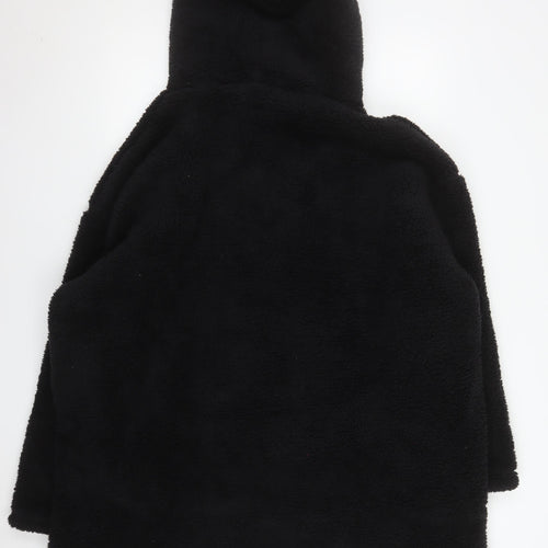 Huggable Hoodie Womens Black Fleece Oversized Hooded Robe One Size