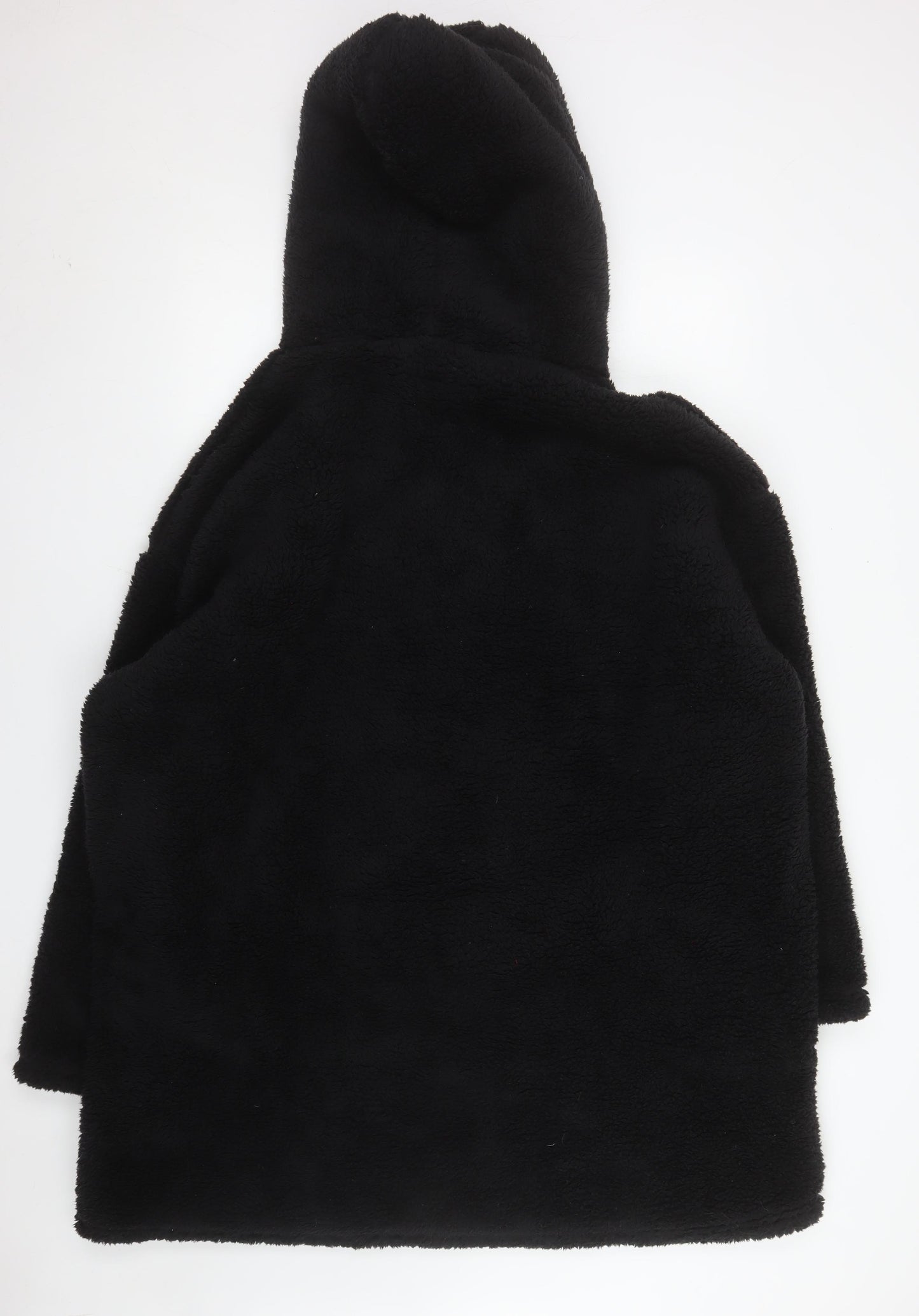Huggable Hoodie Womens Black Fleece Oversized Hooded Robe One Size