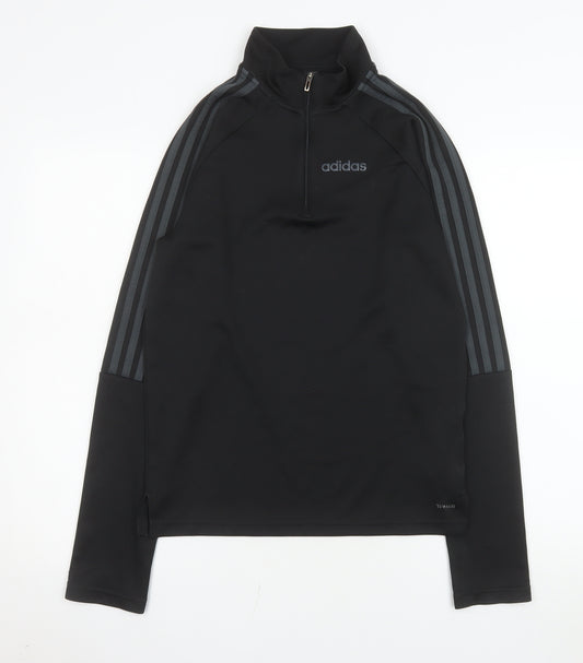 Adidas Men's Black XS Athletic 1/2 Zip Sports Sweatshirt