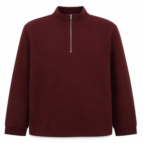 Matalan Men’s Red 1/4 Zip Mock Neck Pullover Sweatshirt 2XL