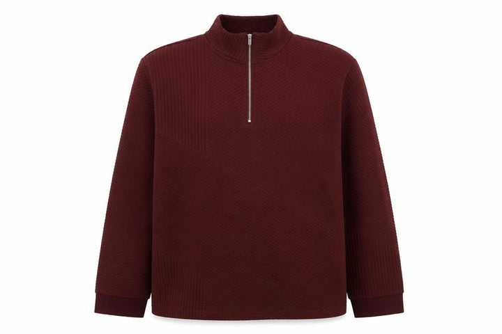 Matalan Men’s Red 1/4 Zip Mock Neck Pullover Sweatshirt 2XL