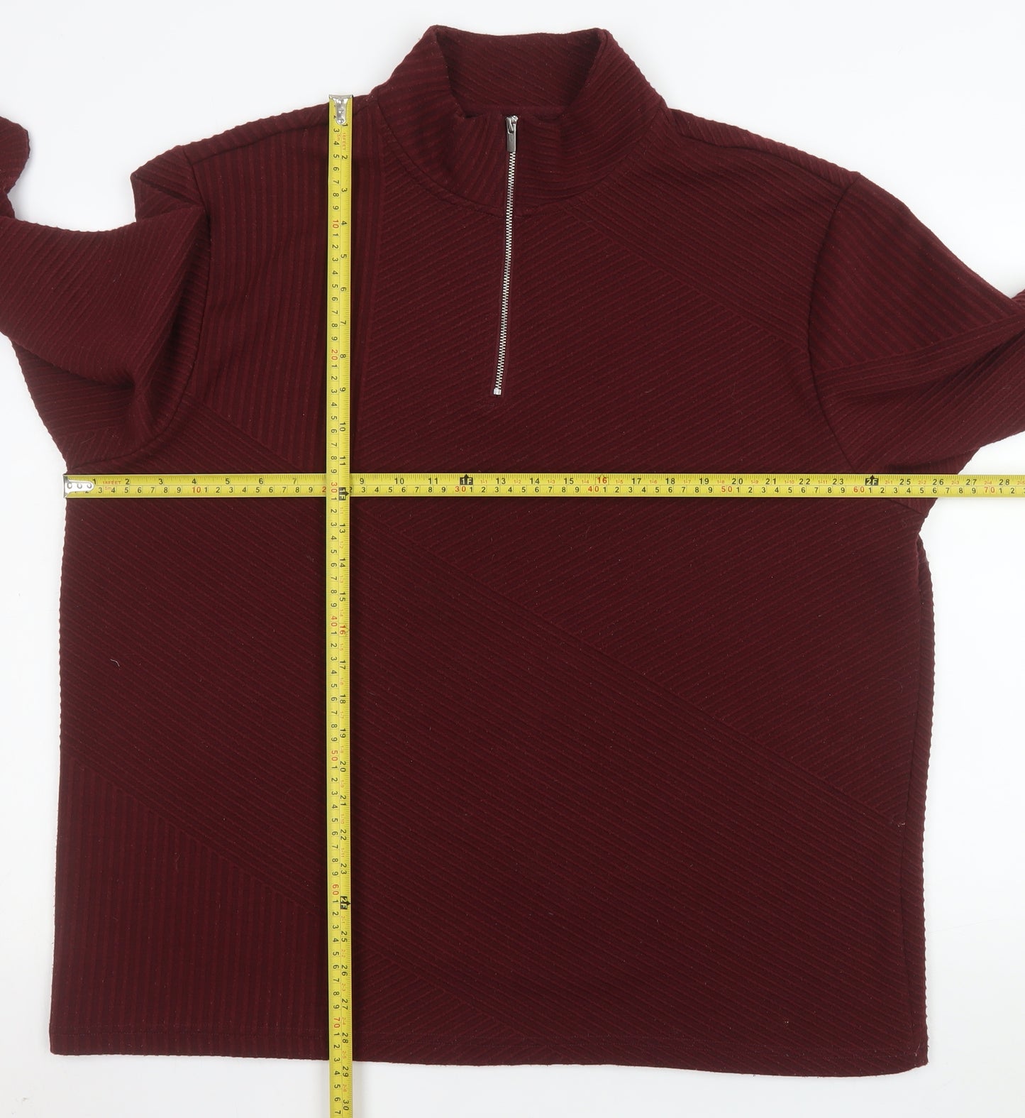 Matalan Men’s Red 1/4 Zip Mock Neck Pullover Sweatshirt 2XL
