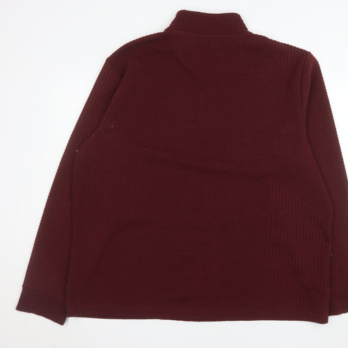 Matalan Men’s Red 1/4 Zip Mock Neck Pullover Sweatshirt 2XL