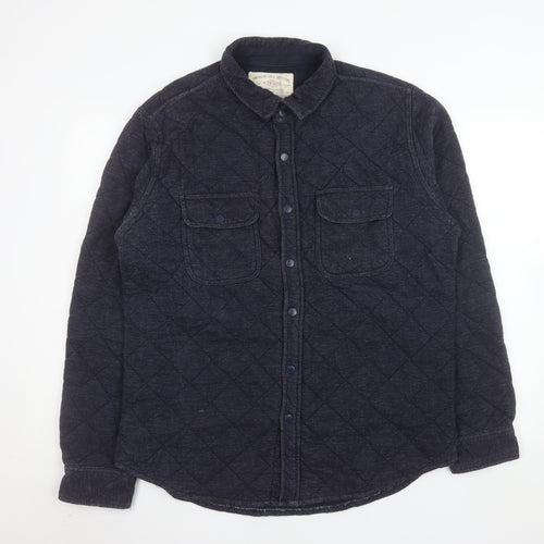 American Eagle Outfitters Men’s Blue Quilted Fleece Jacket XL Classic Fit