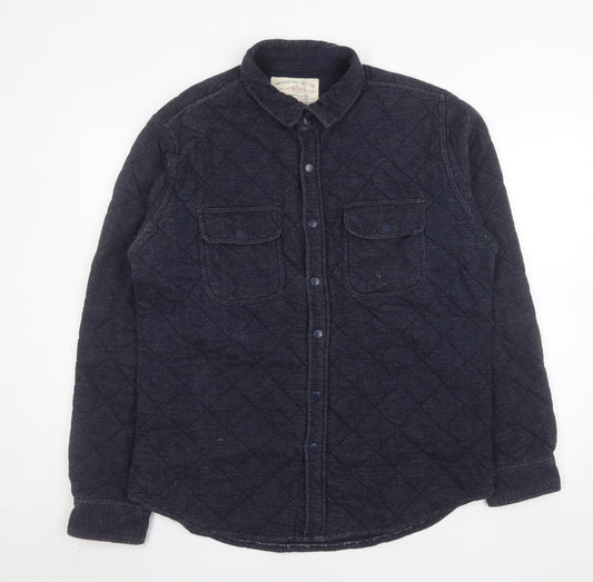 American Eagle Outfitters Men’s Blue Quilted Fleece Jacket XL Classic Fit