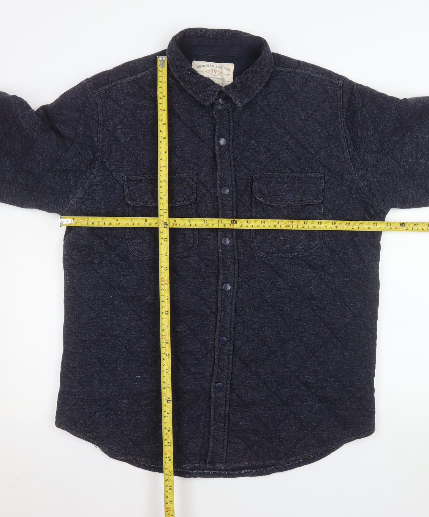 American Eagle Outfitters Men’s Blue Quilted Fleece Jacket XL Classic Fit