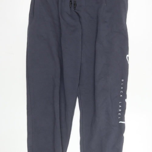 Crosshatch Men's Blue Jogger Sweatpants L Elastic Waist Fleece