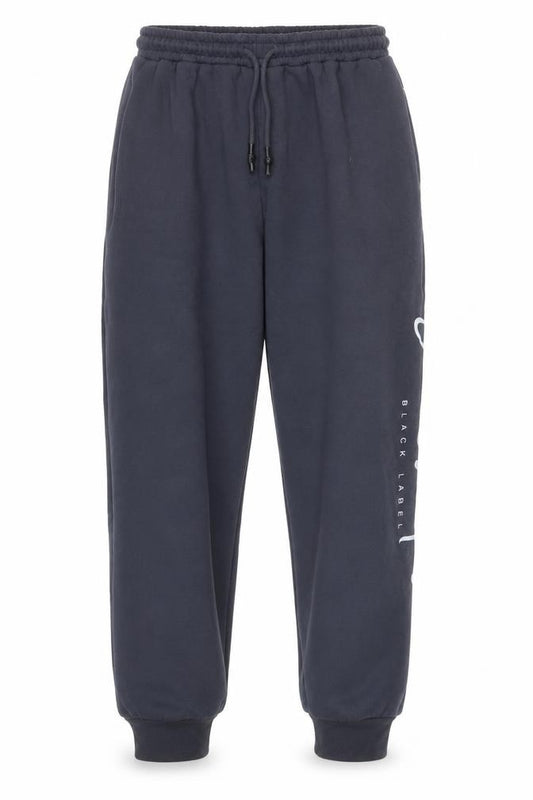 Front view of Crosshatch Men's Blue Jogger Sweatpants L Elastic Waist Fleece