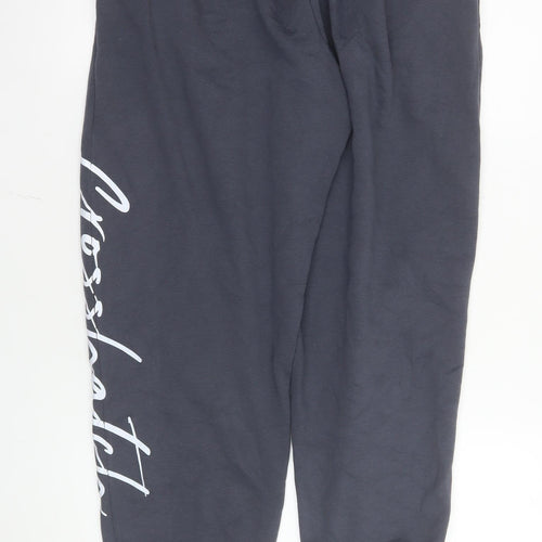 Crosshatch Men's Blue Jogger Sweatpants L Elastic Waist Fleece