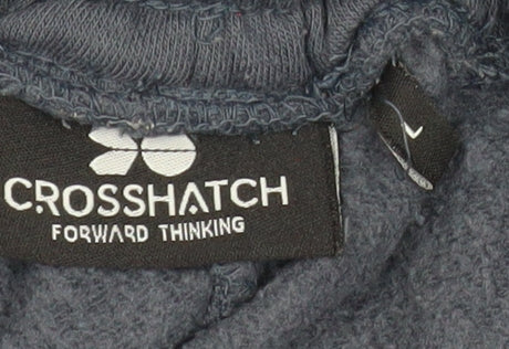 Crosshatch Men's Blue Jogger Sweatpants L Elastic Waist Fleece