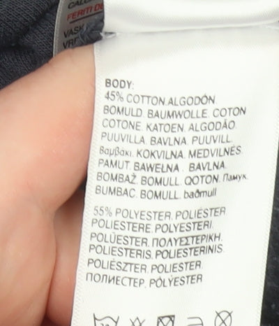 Crosshatch Men's Blue Jogger Sweatpants L Elastic Waist Fleece