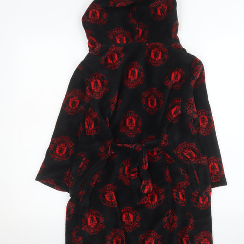 Manchester United Boys Black Fleece Hooded Robe 6-7 Years