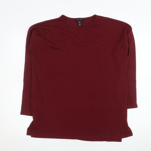 New Look Women's Red Long Sleeve Basic Jersey T-Shirt Size S