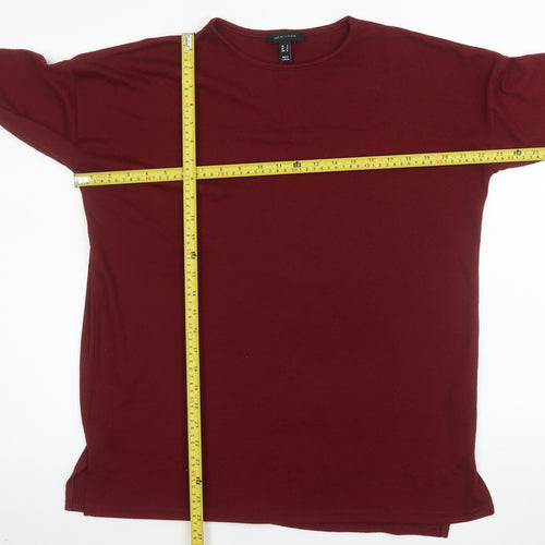 New Look Women's Red Long Sleeve Basic Jersey T-Shirt Size S