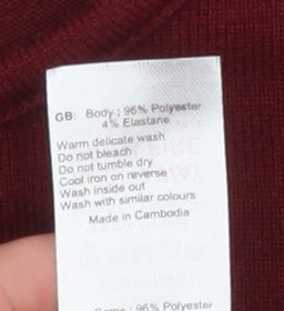 New Look Women's Red Long Sleeve Basic Jersey T-Shirt Size S