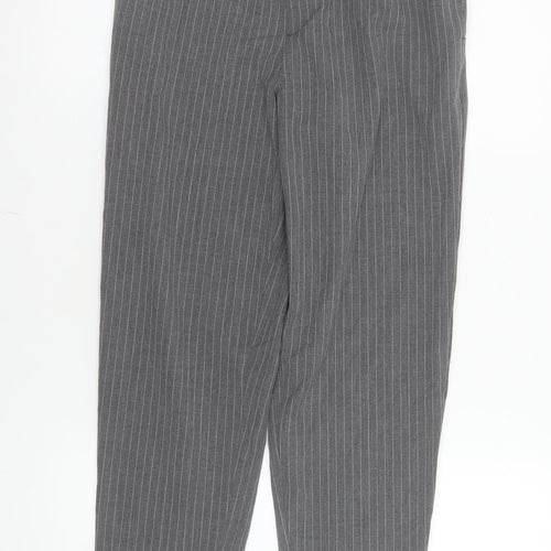 Pull&Bear Womens Grey Pinstripe Tapered Trousers Size S