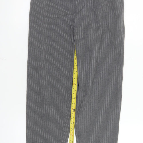 Pull&Bear Womens Grey Pinstripe Tapered Trousers Size S
