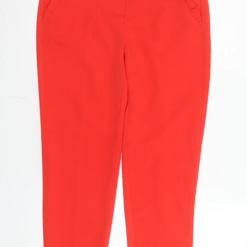 F&F Women’s Red Ankle Slim Tapered Trousers UK 6