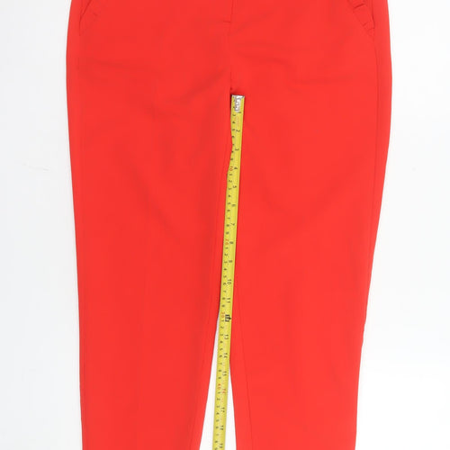 F&F Women’s Red Ankle Slim Tapered Trousers UK 6