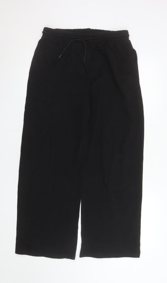 New Look Womens Black Size 12 Wide-Leg Sweatpants Jogger Style
